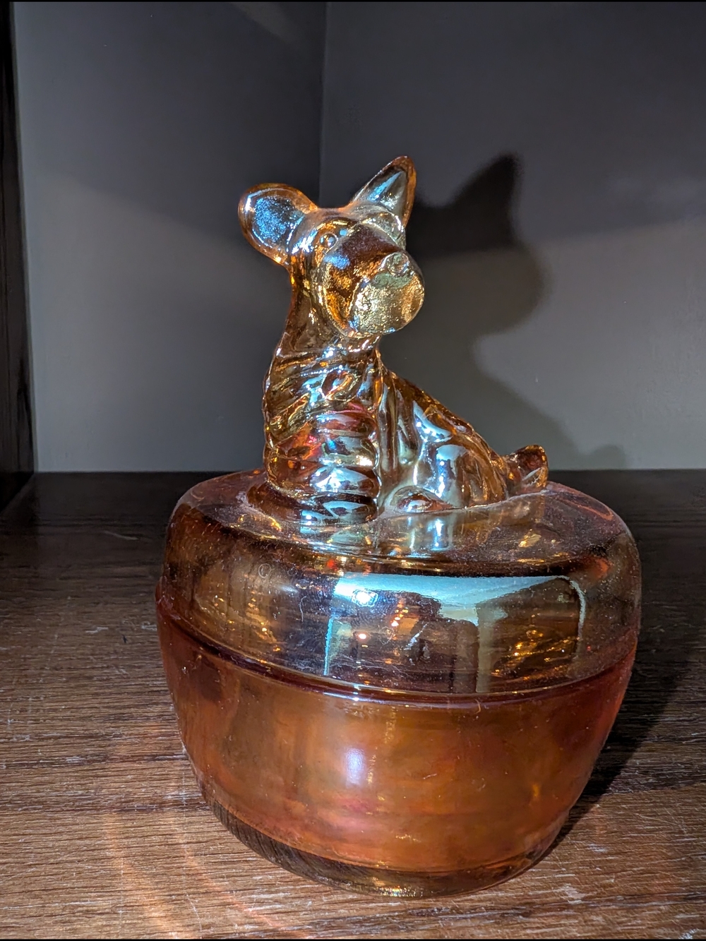 Vintage Jeanette Glass Company Scottie Dog Trinket Box - Home Accents